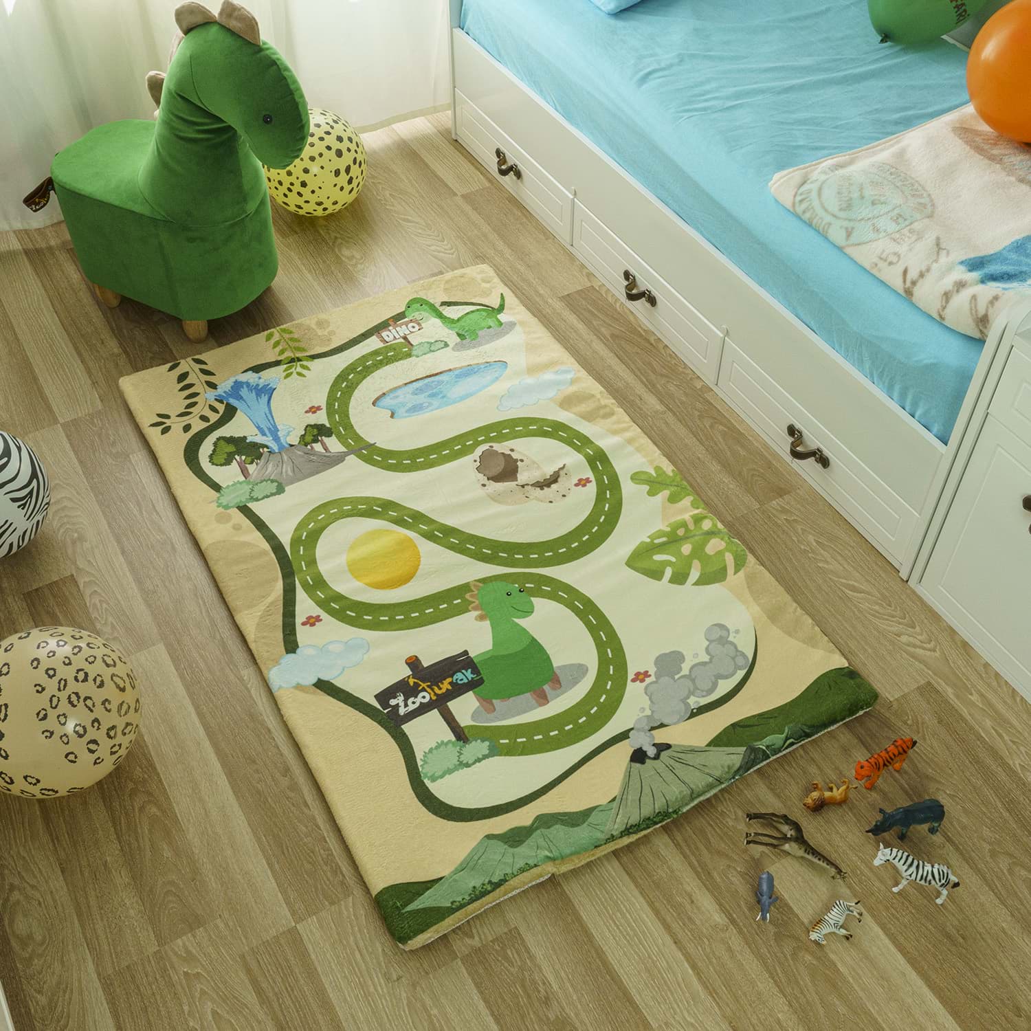 Zooturak Peluş Çocuk Matı Dinazor Dino resmi