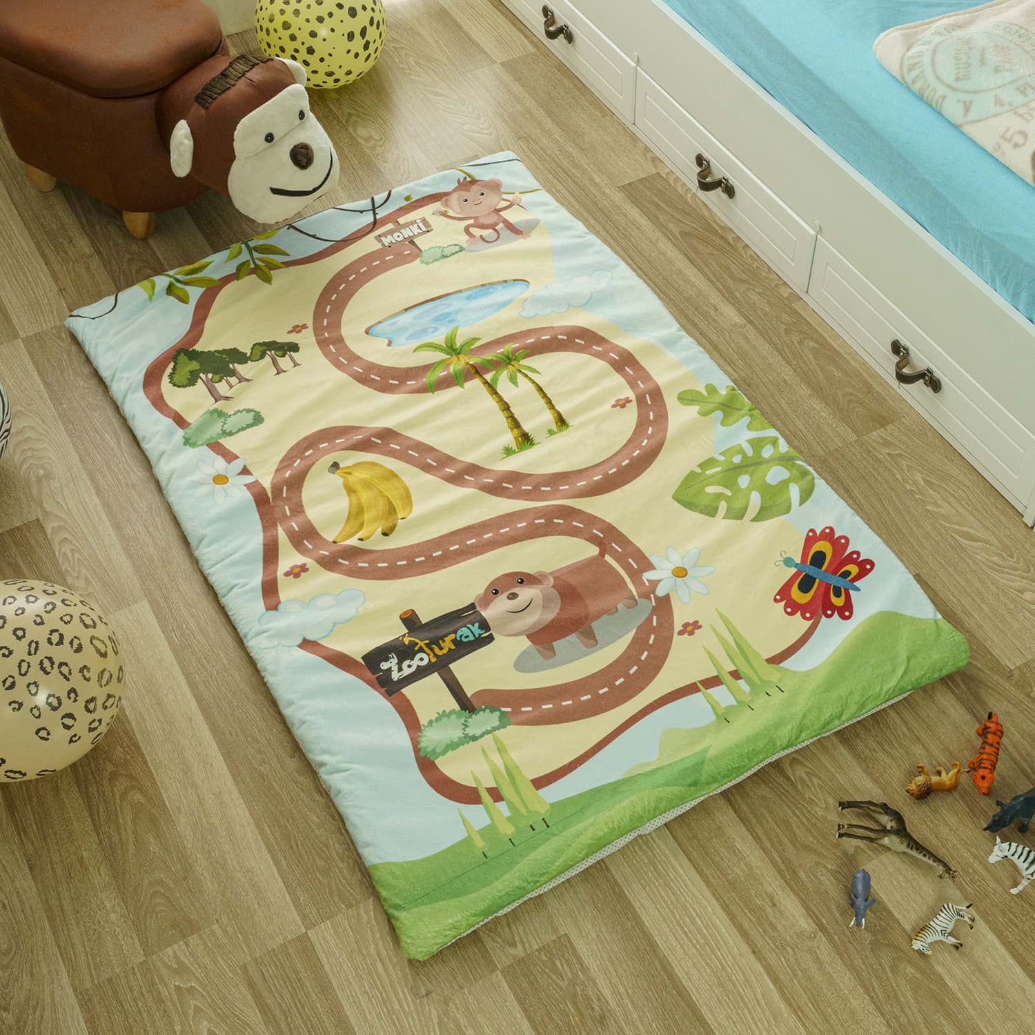 Zooturak Peluş Çocuk Matı Maymun Monki resmi